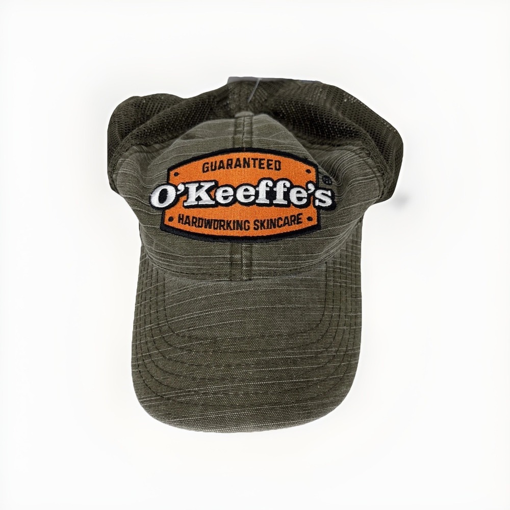 O'Keeffe's Hardworking Skincare Trucker's Snapback Hat/Cap Olive Color